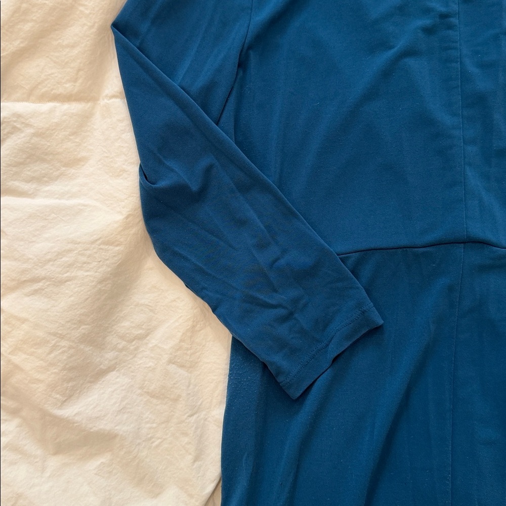 Charter Club Blue Faux Wrap Dress/ Petite Small - Picture 10 of 14